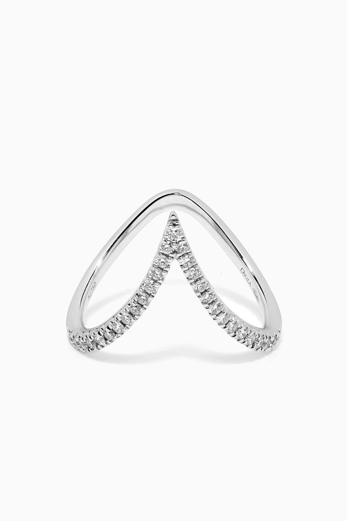 

Graphique V Phalanx Diamond Ring in 18kt White Gold