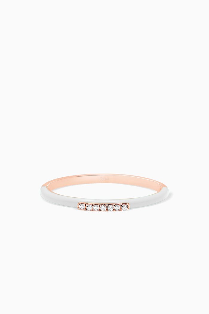 

Marbella Diamond & Enamel Ring in 18kt Rose Gold