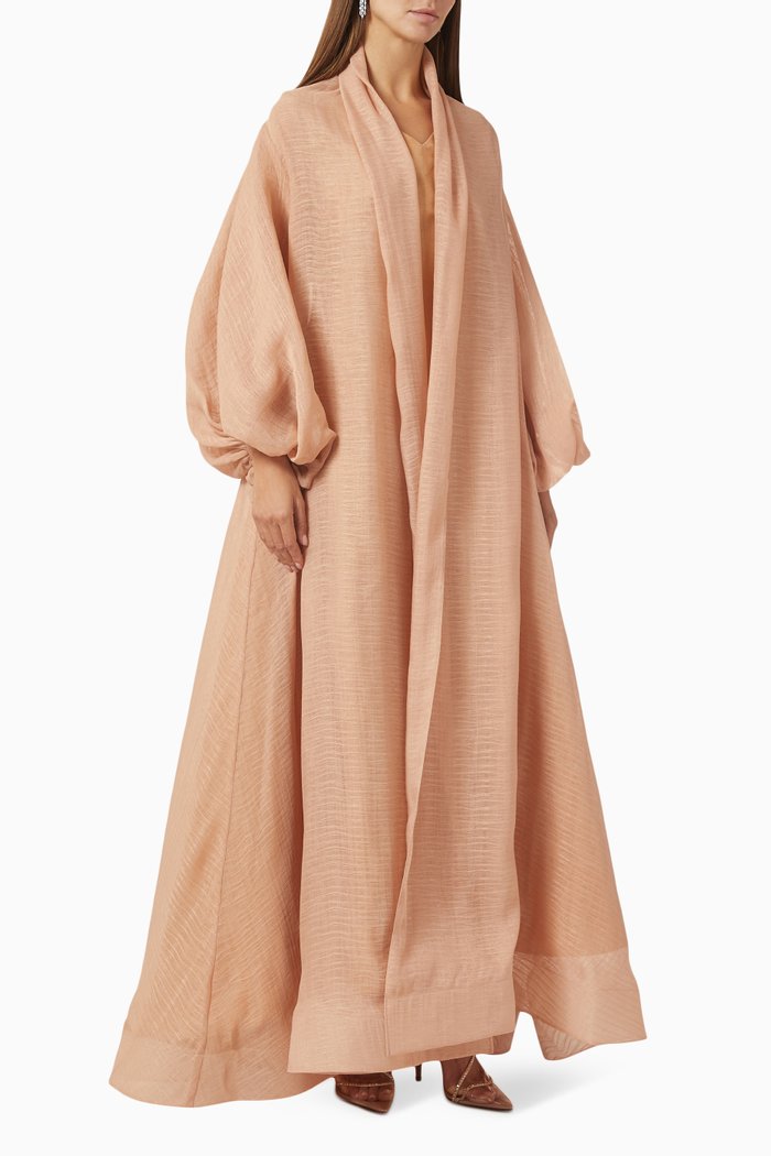 

Three-piece Abaya Set in Linen, Neutral