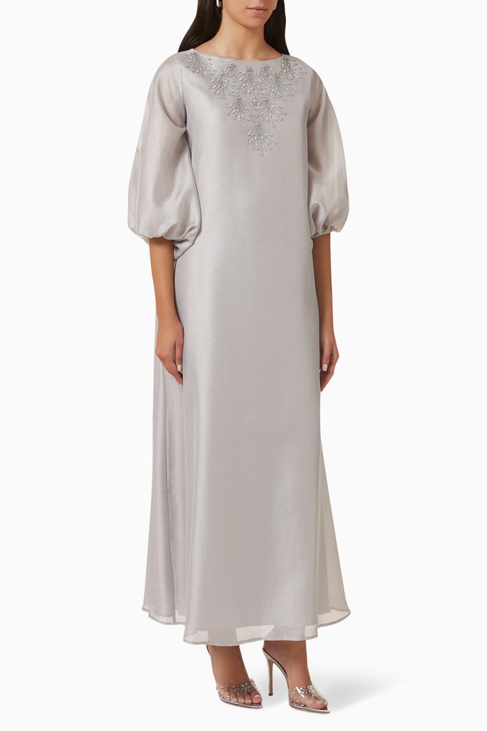 

Bead-embellished Dress, Grey