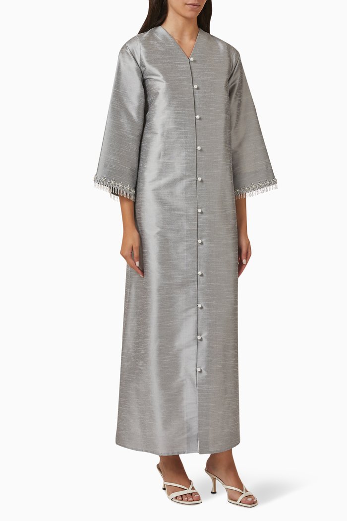 

Bead-embellished Dress, Grey