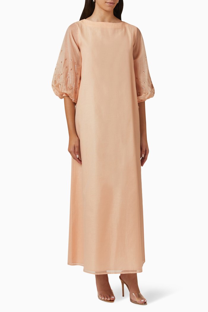 

Bead-embellished Dress, Orange