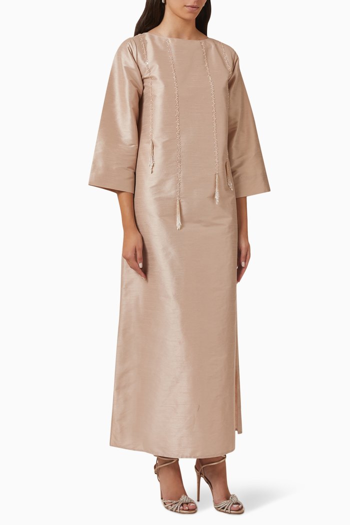 

Bead-embellished Dress, Neutral