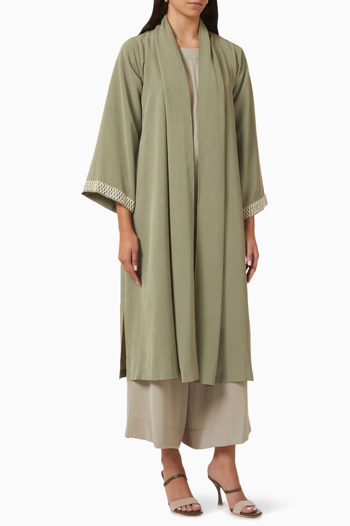 

Three-piece Abaya Set, Green