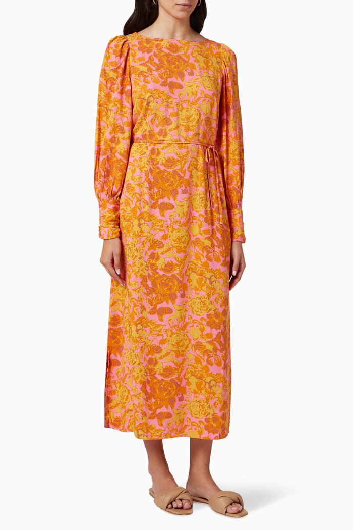 

Yasazalo Printed Dress in Viscose, Orange