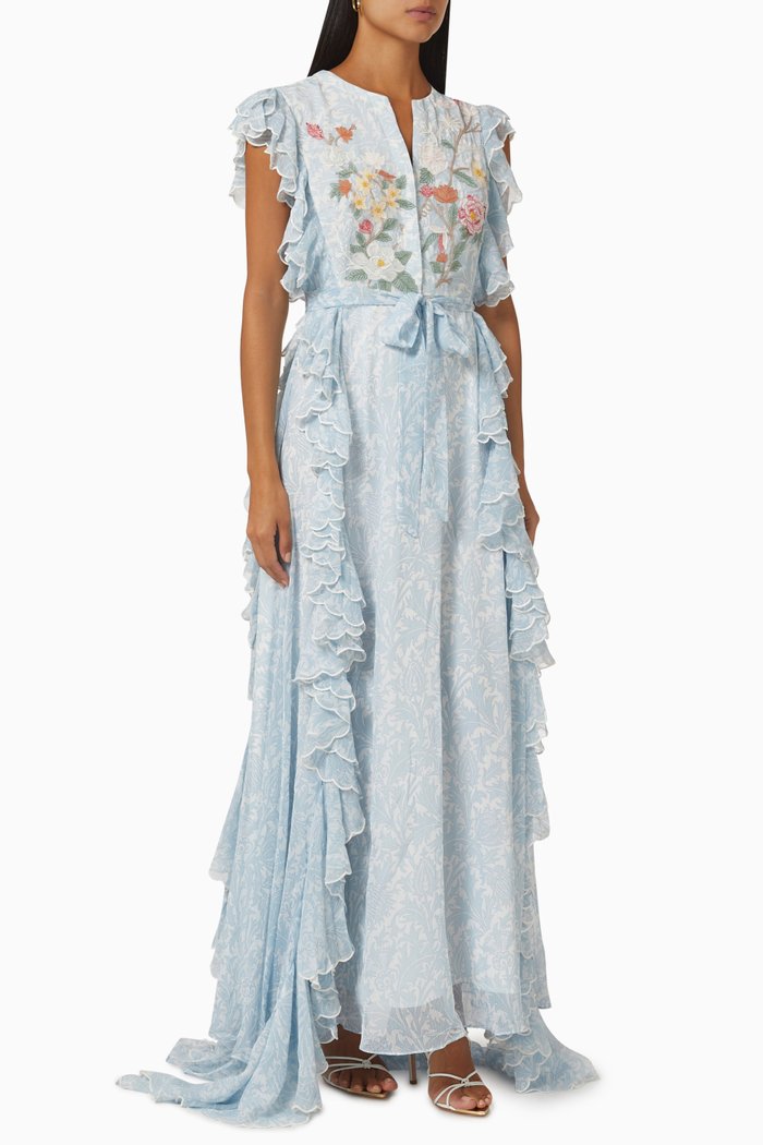 

Glacial Valley Dress in Cotton Gauze, Blue