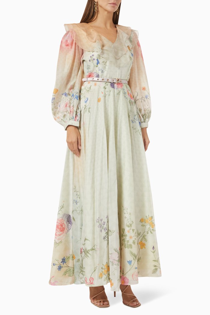 

Bellisimo Floral Maxi Dress in Cotton, Yellow