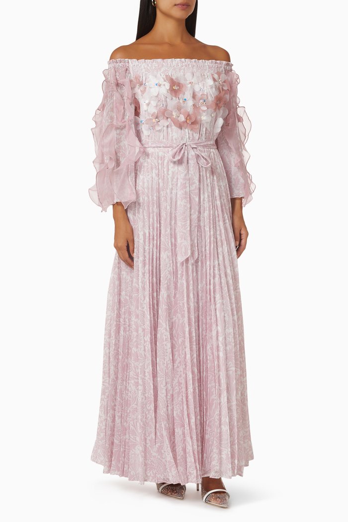 

Azalea Pleated Dress in Viscose, Pink