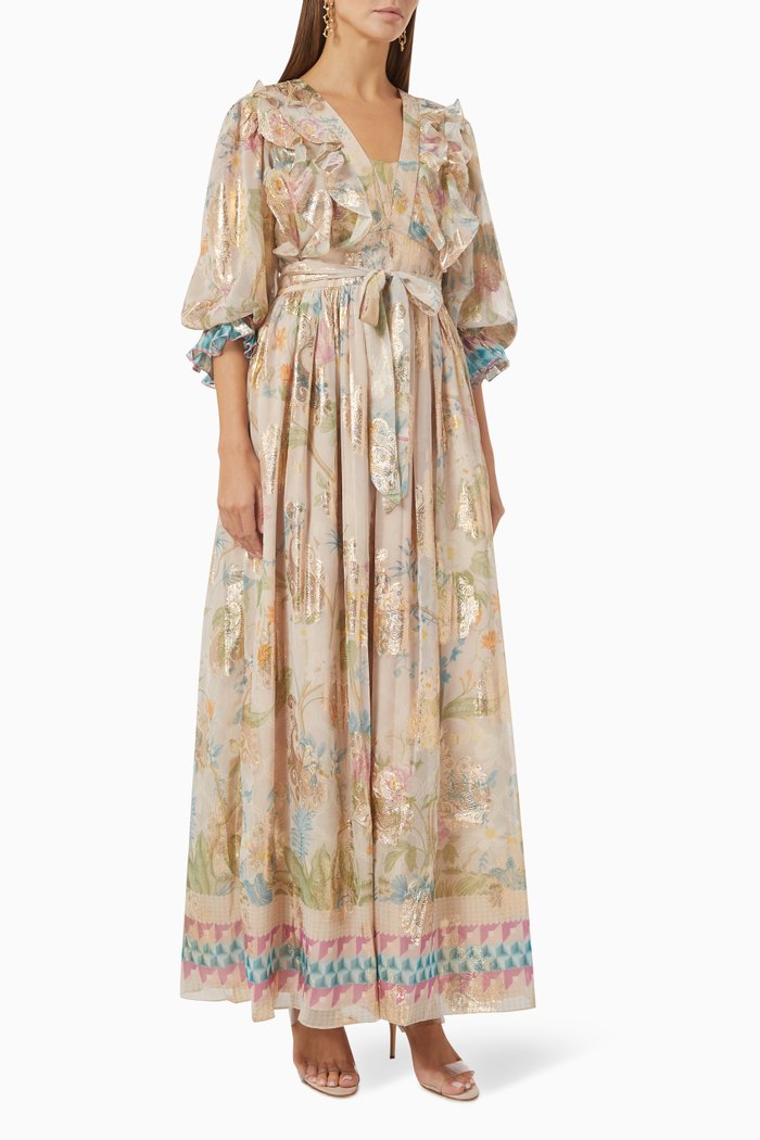 

Glasshouse Maxi Dress in Chiffon, Neutral