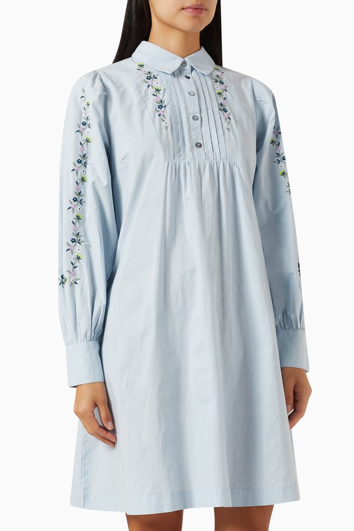 

Yaskenly Mini Dress in Organic Cotton, Blue