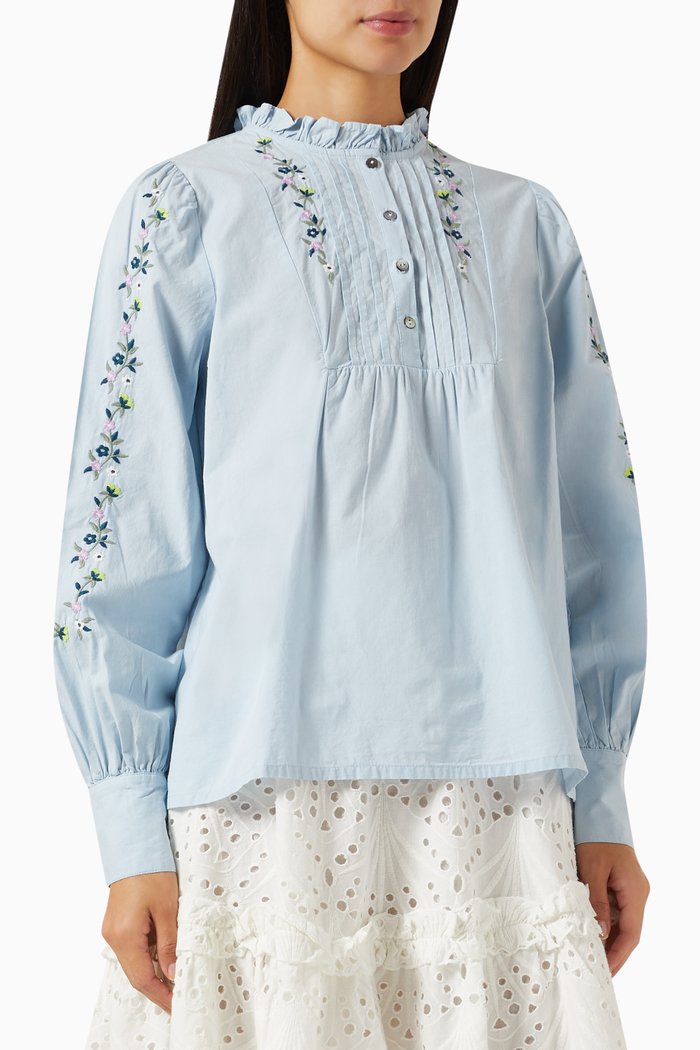 Yaskenly Shirt in Organic Cotton, Blue
