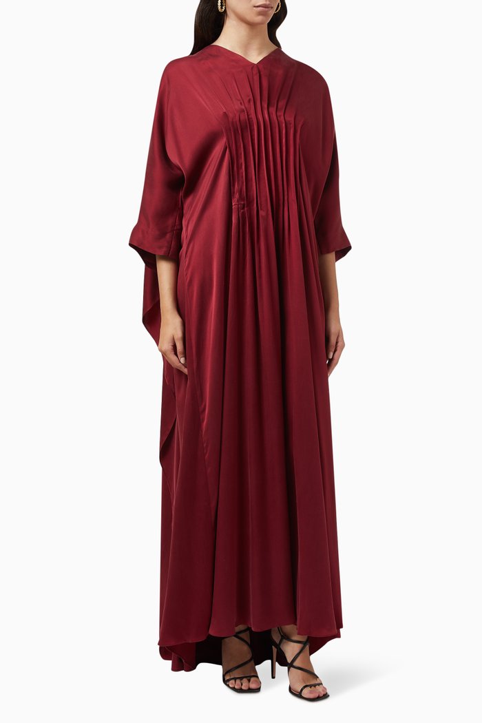 

Cape-style Kaftan in Silk, Red