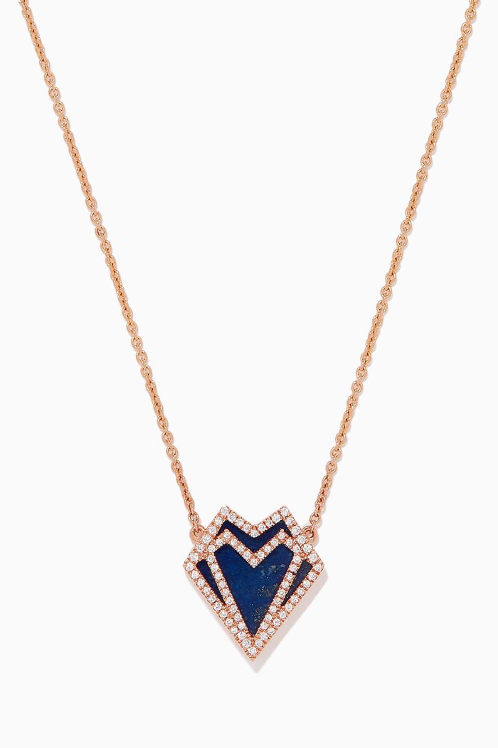 My Heart Lapis Necklace in 18kt Rose Gold