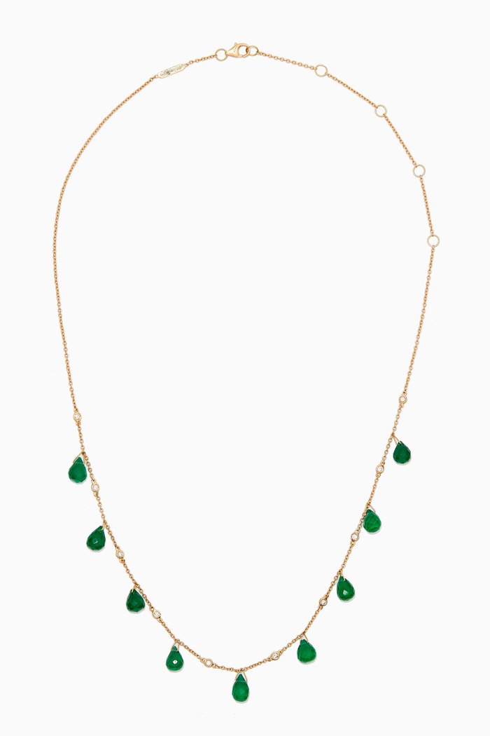 Multi-stone Diamond & Onyx Necklace in 18kt Gold