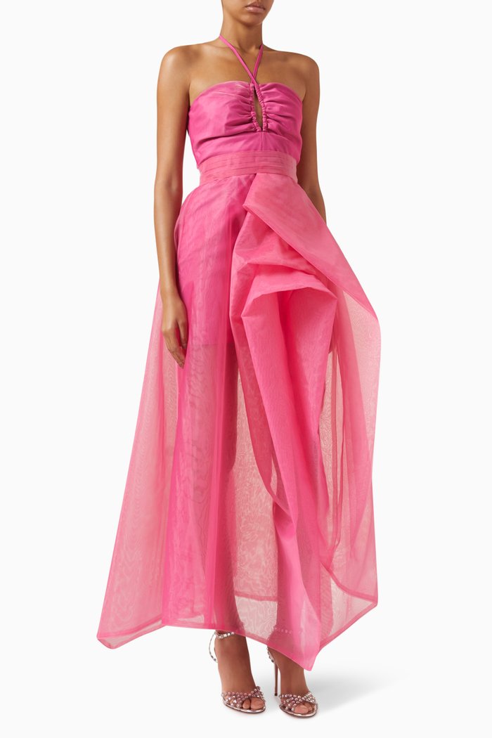 

Laylani Halter Dress in Organza, Purple