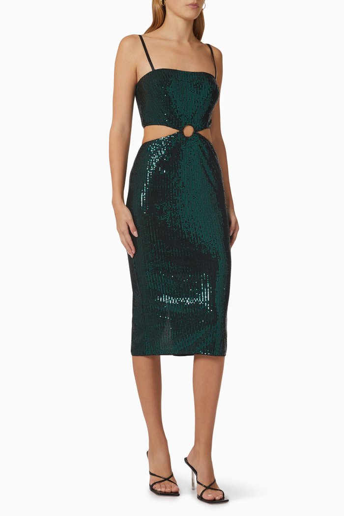 

Jillian Dress in Sequinned Crêpe, Green