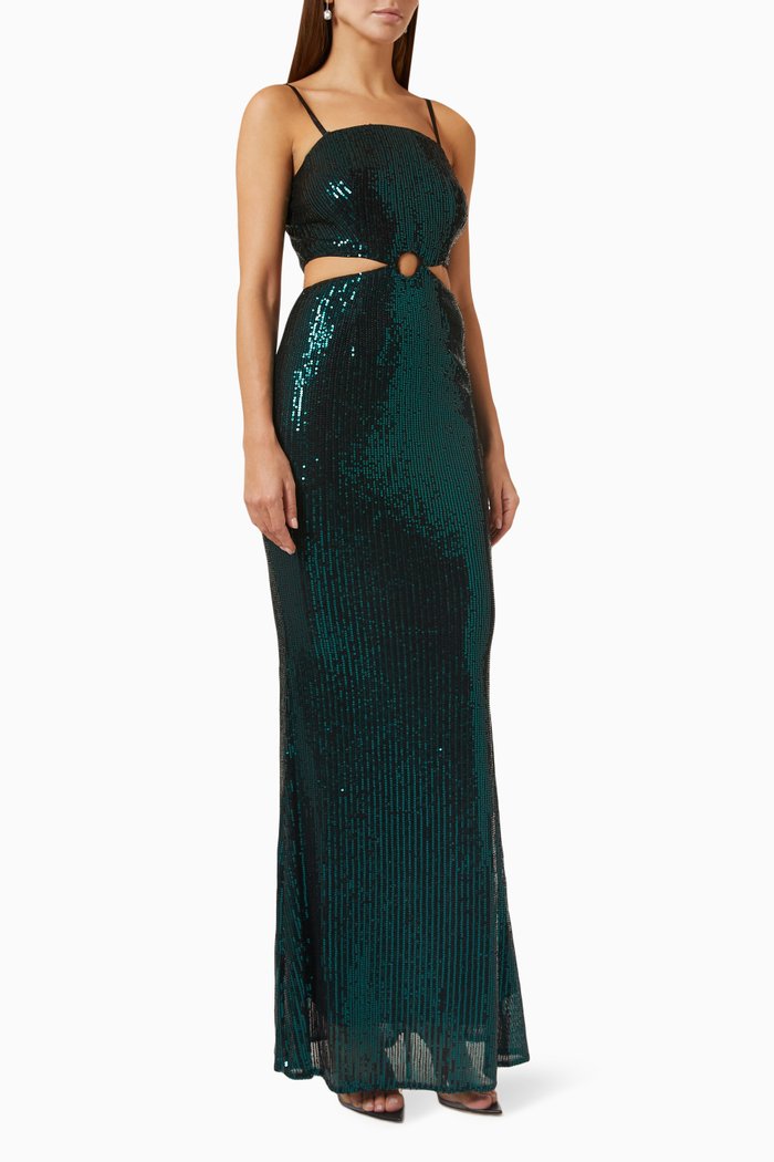 

Jillian Dress in Sequinned Crêpe, Green