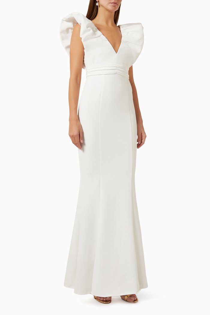 

Marie Gown in Stretch Crêpe, White