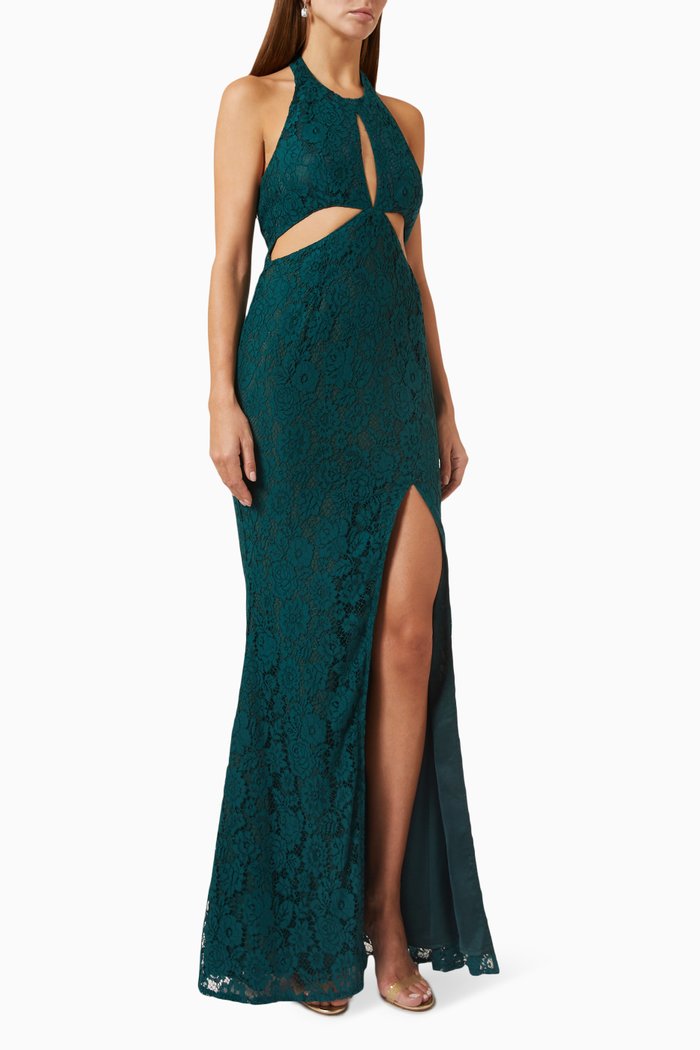 

Simone Maxi Dress in Lace, Green