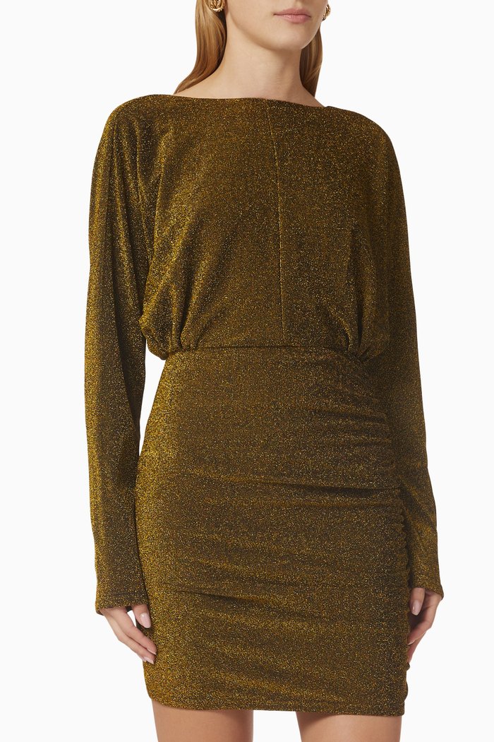 Marlow Mini Dress in Lurex, Metallic
