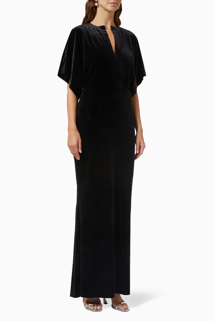 

Obie Gown in Stretch Velvet, Black