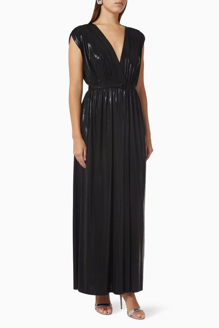 

Athena Gown in Lamé, Black