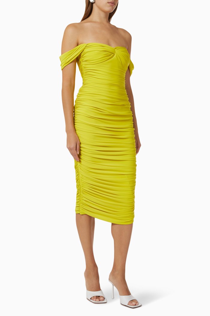 

Walter Wing-sleeve Midi Dress, Yellow