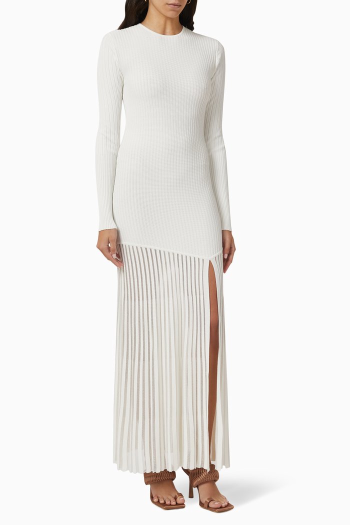

Sylvie Maxi Dress in Ribbed-knit, White