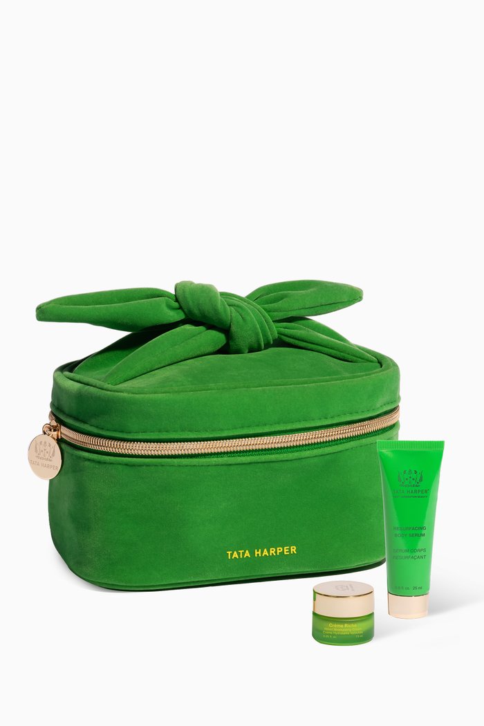 

Top Knot Bag With Resurfacing Body Serum (25ml) & Crème Riche (7.5ml), Multicolour