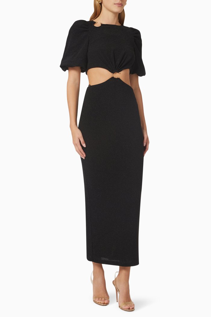

Zoya Dress in Stretch Lurex, Black
