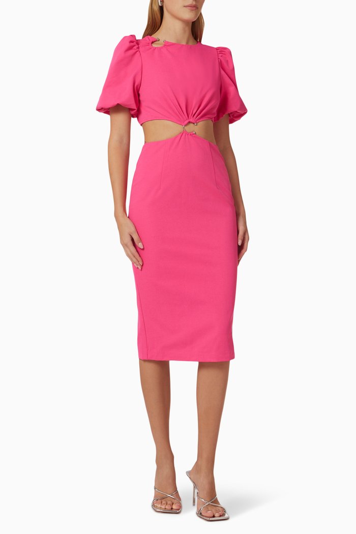 

Zoya Midi Dress in Stretch Crêpe, Pink