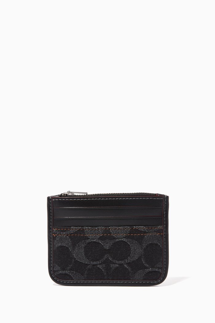 

Zippered Card Case in Signature Denim, Black
