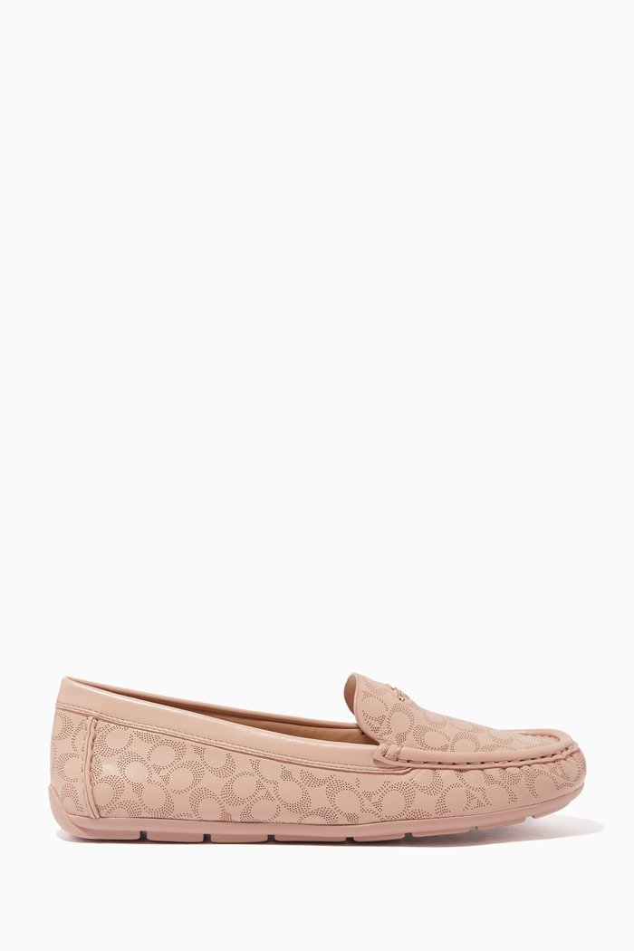 

Marley Driver Shoes in Perforated Leather, Multicolour