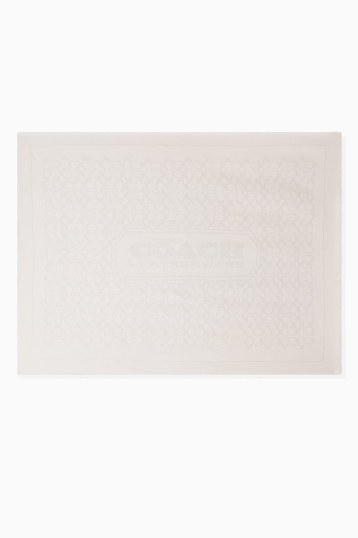 

Signature Logo-jacquard Scarf in Cotton Jacquard, White