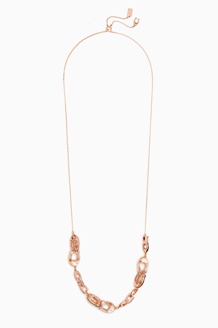 

Crystal Slider Necklace in Metal, Pink