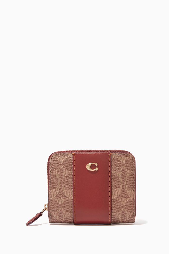 

Billfold Wallet In Colour-block Signature Canvas, Neutral