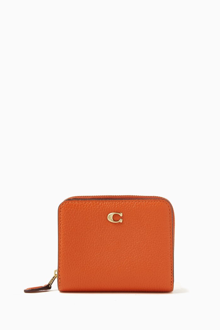 

Billfold Wallet in Pebbled-leather, Orange