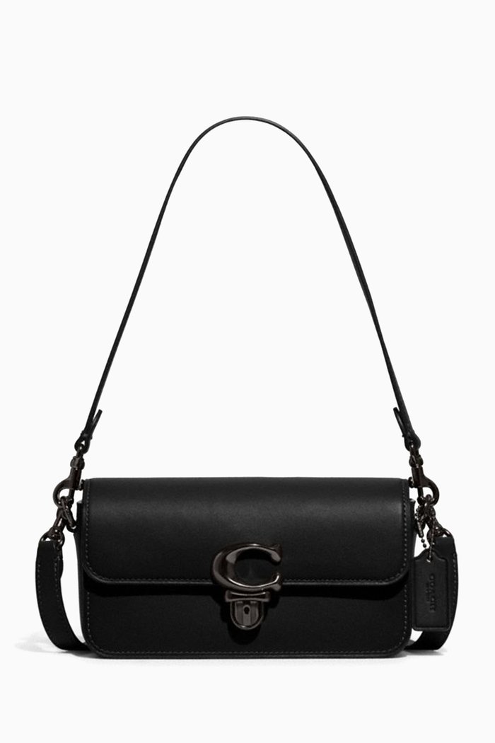 

Studio Baguette Bag in Leather, Black