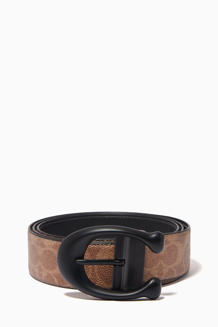 

Sculpted C-Buckle Reversible Belt, 40mm, Black