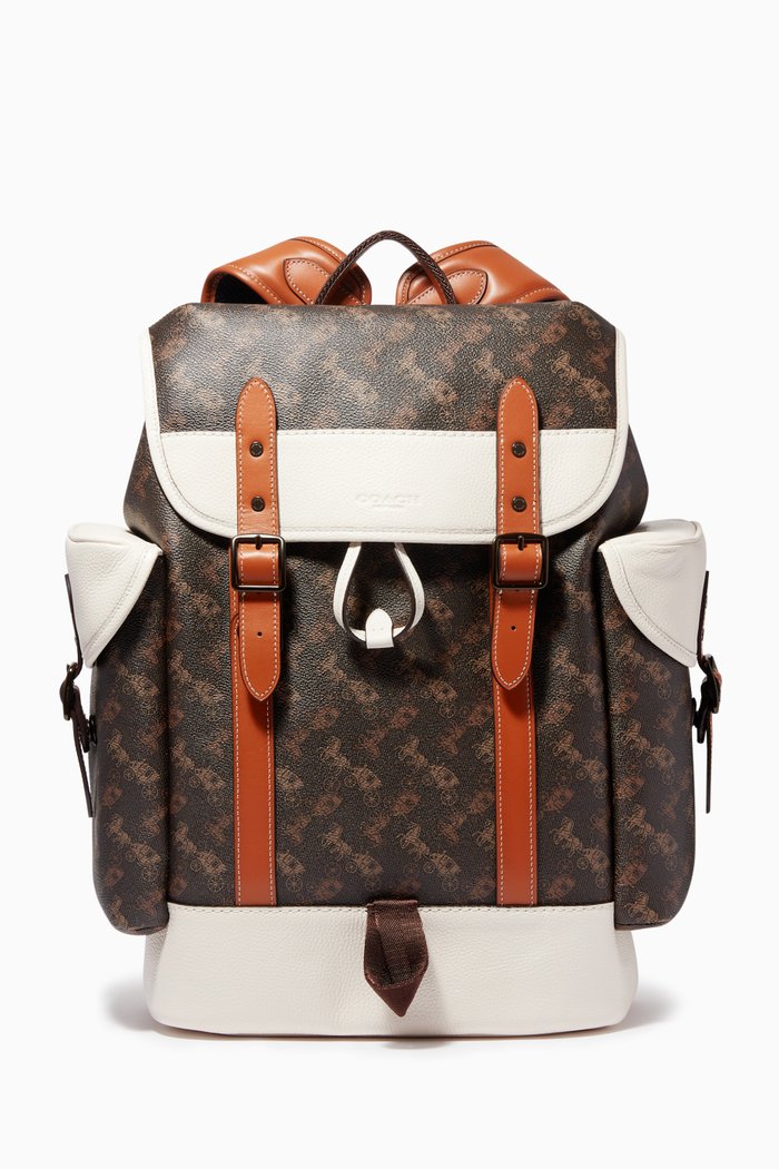 

Hitch Colour-block Backpack in Signature Canvas, Multicolour