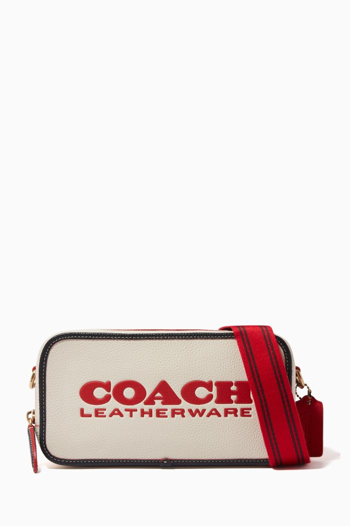 

Kia Camera Bag in Pebbled Leather, White