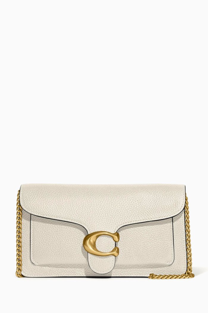 

Tabby Chain Clutch in Leather, White