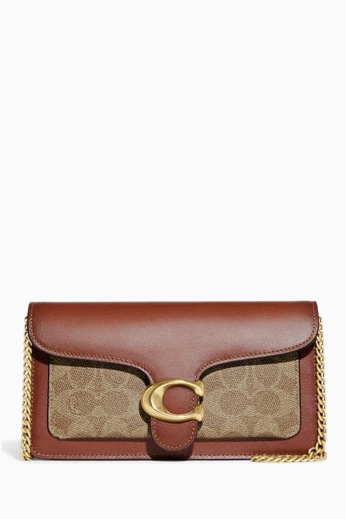 

Tabby Chain Clutch in Signature Canvas, Neutral