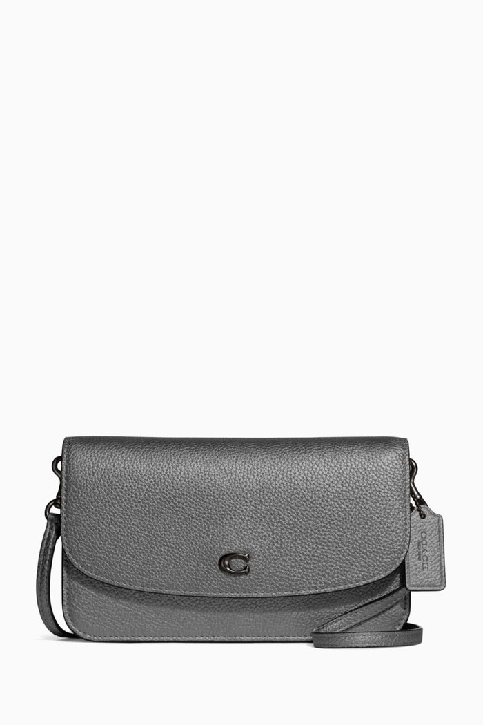 

Hayden Crossbody in Pebble Leather, Grey