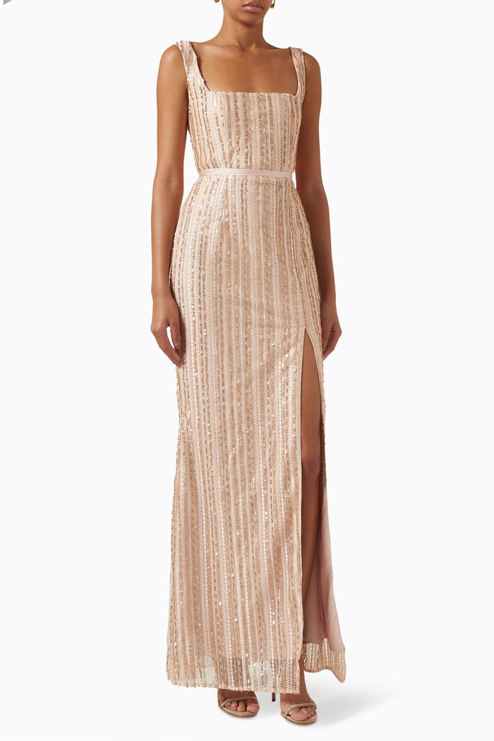 

Ember Sequin-embellished Gown, Neutral