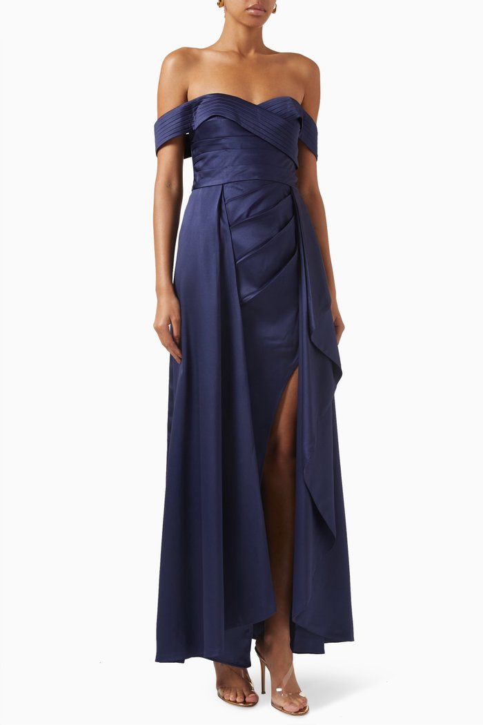 

Violet Off-shoulder Gown, Blue