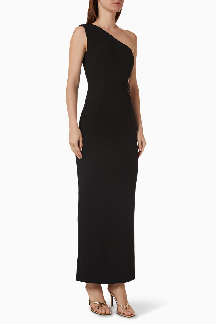 

Mavis One-Shoulder Gown, Black