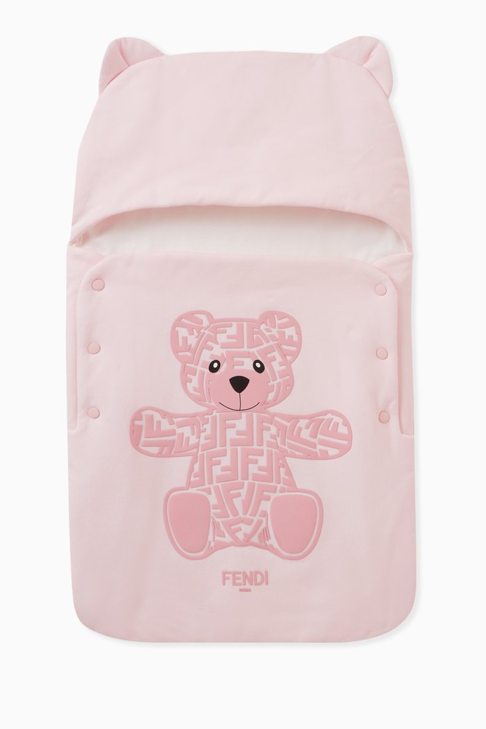 

Logo Teddy Sleeping Bag in Cotton, Pink