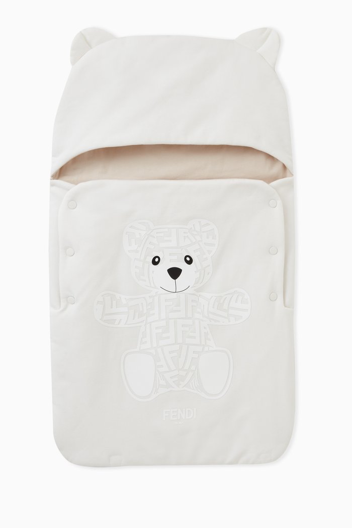 

Logo Teddy Sleeping Bag in Cotton, White