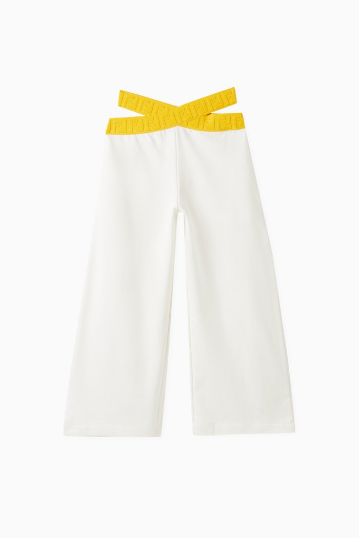 

Logo Waistband Trousers in Cotton, White